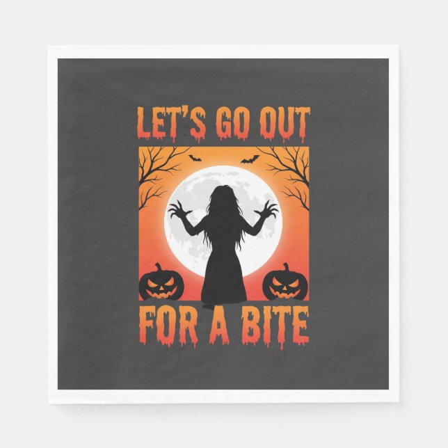 Halloween Låt Oss Gå Ut För En Bit Skräck Pappersservett (Framsidan)