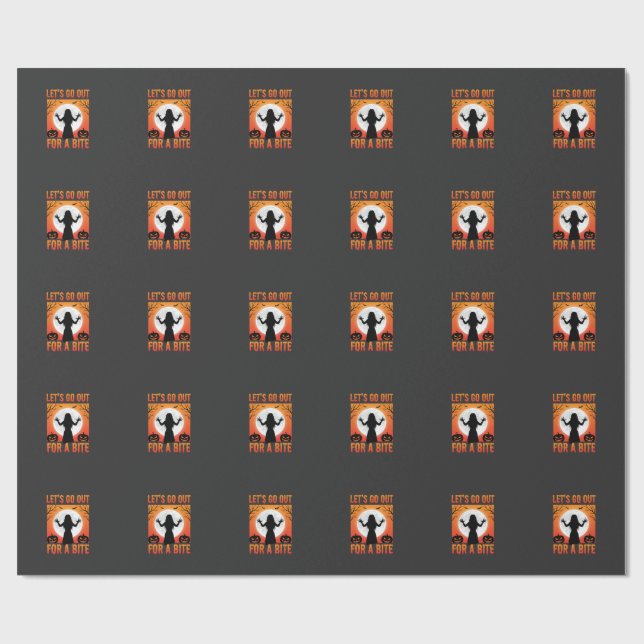 Halloween Låt Oss Gå Ut För En Bit Skräck Presentpapper (Platt)