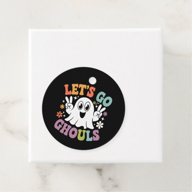 Halloween Låt oss Go Ghouls Ghost Retro Costume Gåvor Etiketter (På plats)