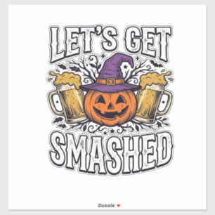 Halloween Låt Oss Krossas Pumpa Öl Klistermärken