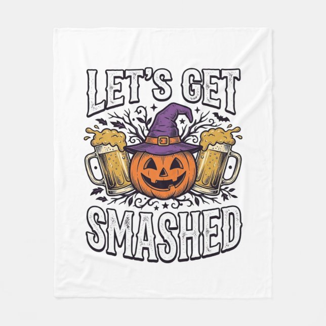 Halloween Låt Oss Krossas Pumpabrygd Fleecefilt (Framsidan)