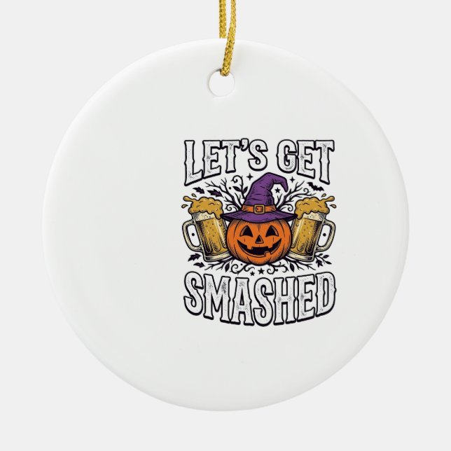Halloween Låt Oss Krossas Pumpabrygd Julgransprydnad Keramik (Framsidan)