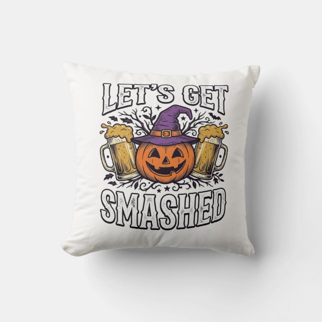 Halloween Låt Oss Krossas Pumpabrygd Kudde (Framsida)
