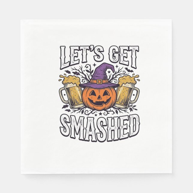 Halloween Låt Oss Krossas Pumpabrygd Pappersservett (Framsidan)
