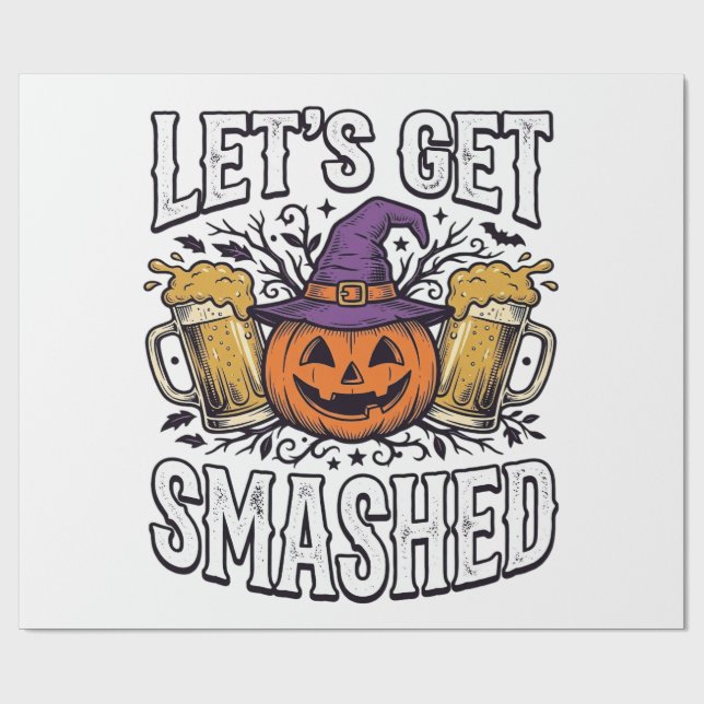 Halloween Låt Oss Krossas Pumpabrygd Presentpapper (Platt)