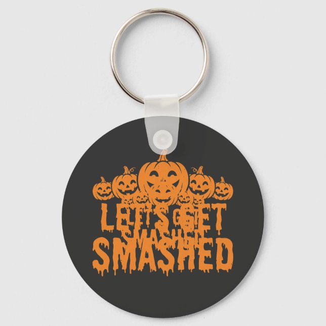 Halloween Låt Oss Smulas Pumpa Nyckelring (Framsida)