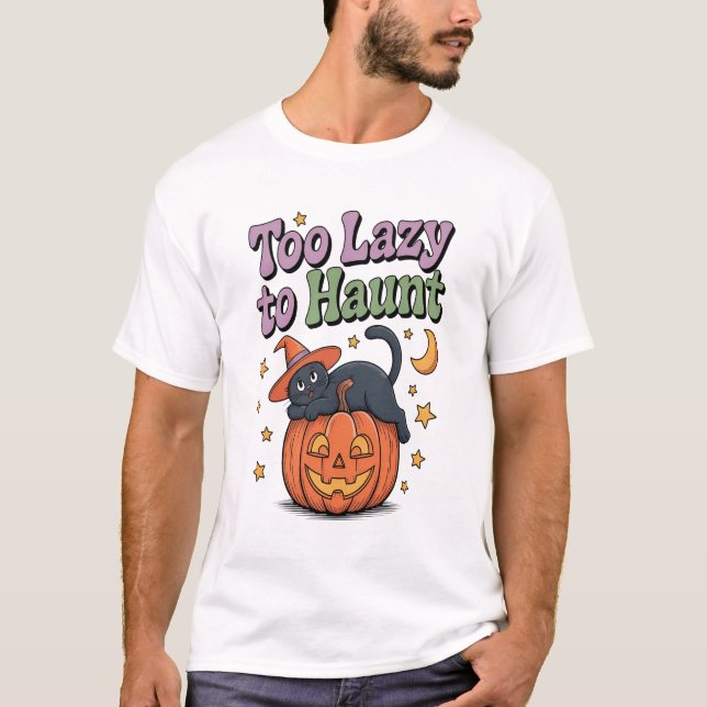 Halloween Lata Spöke T Shirt (Framsida)