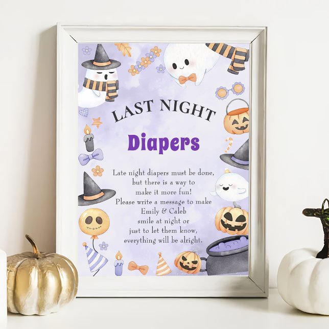 Halloween "Late Night Diaper" Baby Shower Game Po Poster (Skapare uppladdad)