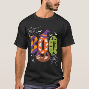 Halloween Latmaskin Boo Lättjefull Grundläggande T Shirt