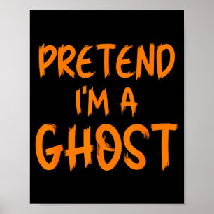 Halloween låtsas vara en spökdräkt roliga lata bar poster