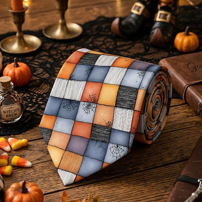 Halloween-lättpatchwork med spindelnät slips (Skapare uppladdad)