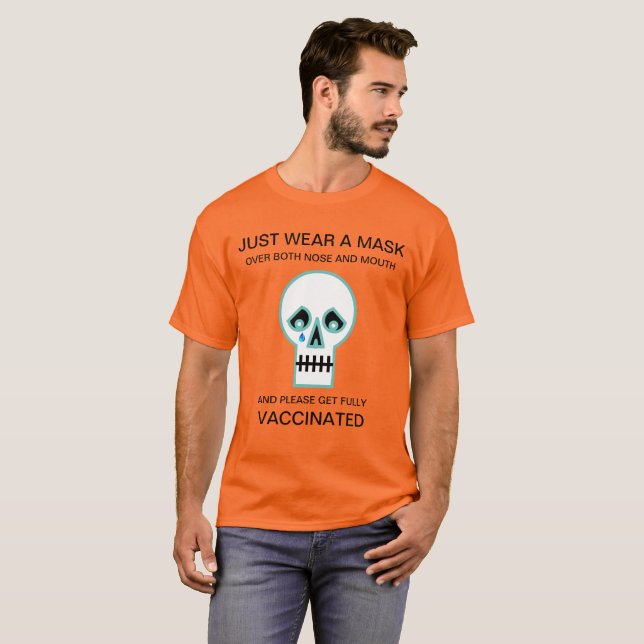 Halloween Ledsen Skull T-Shirt (Hel framsida)