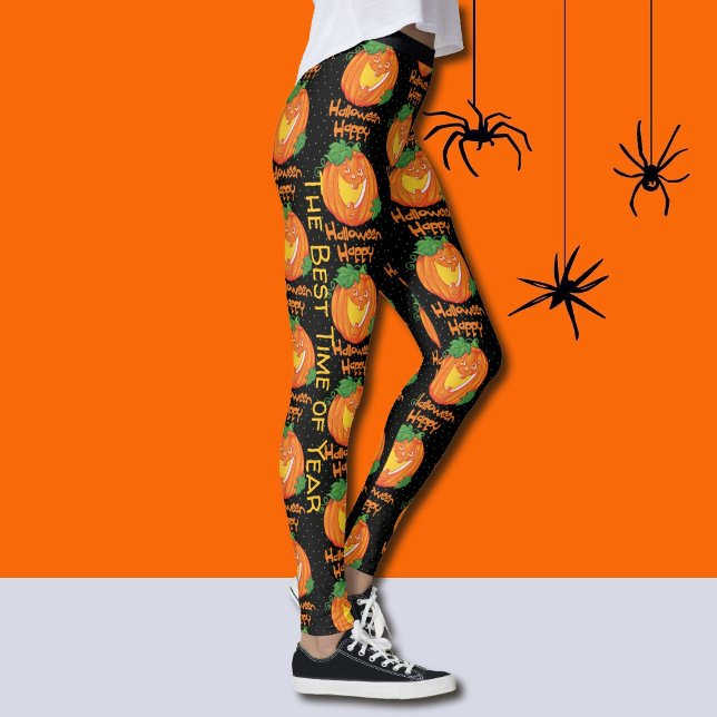 Halloween Leggings Anpassningsbar Laughing Pumpkin (Skapare uppladdad)