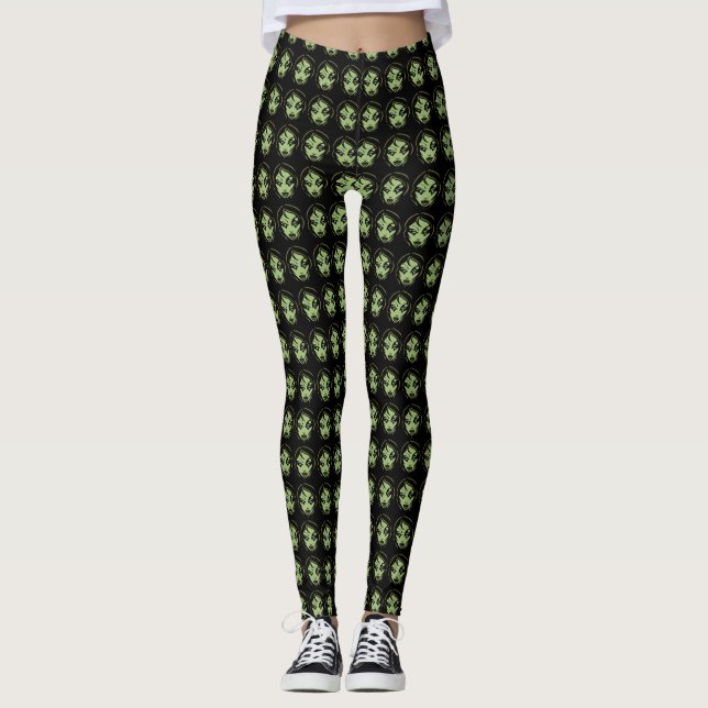 Halloween Leggings Cute Zombie Leggings (Framsida)