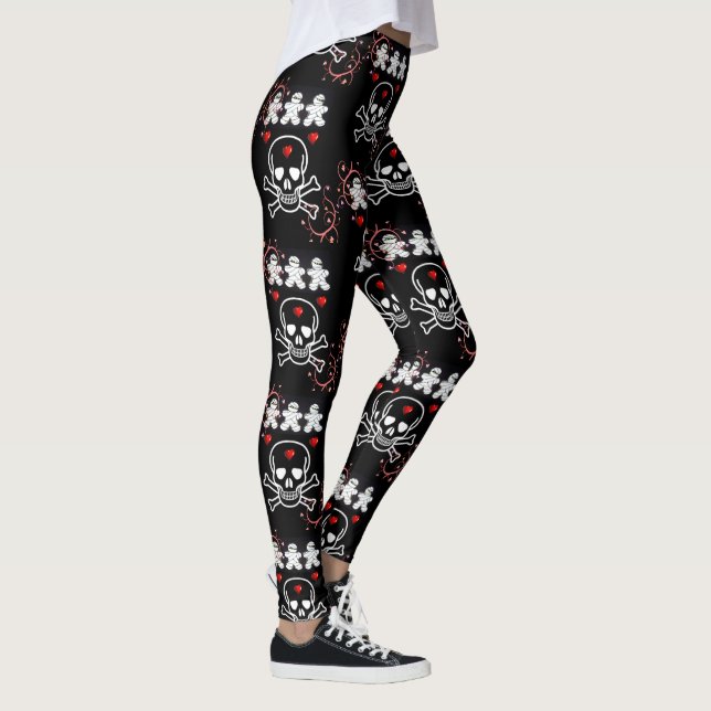 Halloween Leggings, Dödskalle Leggings (Höger)