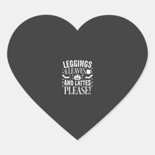 Halloween Leggings Löv och Lattes Höst Kaffed Hjärtformat Klistermärke