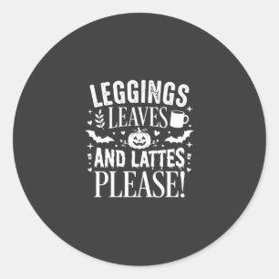 Halloween Leggings Löv och Lattes Höst Kaffed Runt Klistermärke