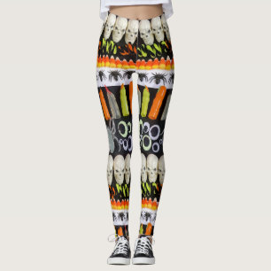 Halloween Leggings - Rand av Döskallar, spindlar