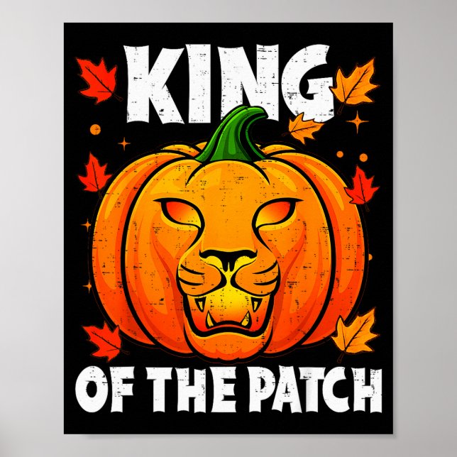Halloween Lejon Pumpa Kung Av Lapptäcke Kostym M Poster (Framsidan)