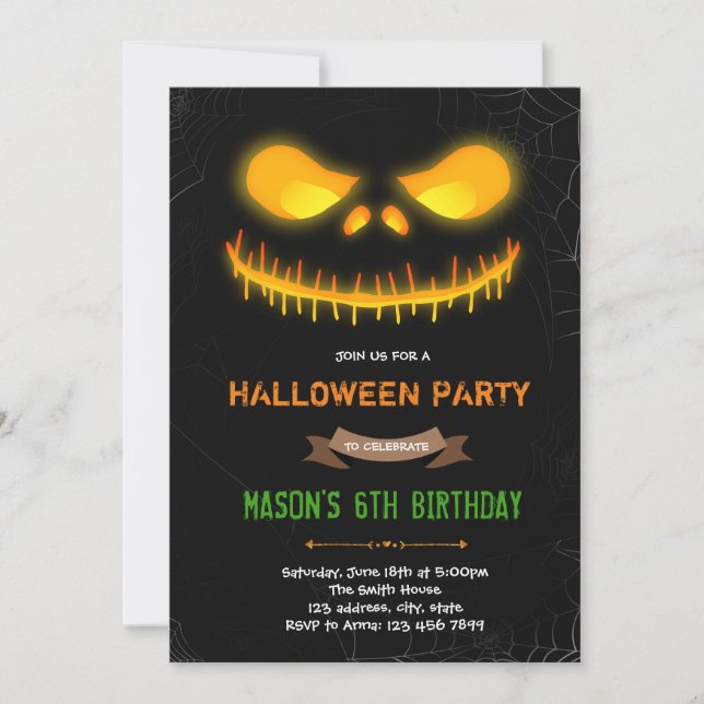 Halloween-lektumpan Inbjudningar (Framsida)