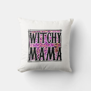 Halloween Leopard Witchy Mamma Birthday Kudde