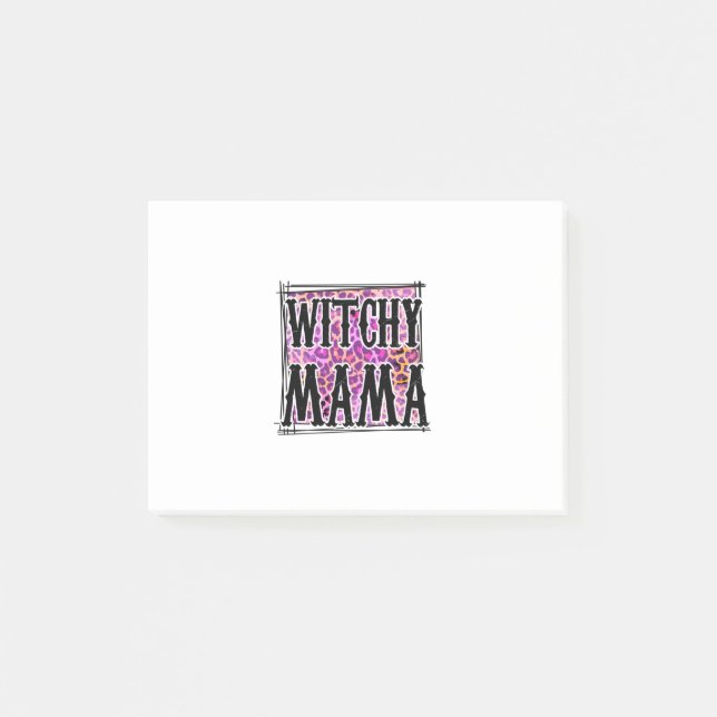 Halloween Leopard Witchy Mamma Birthday Post-it Block (Framsida)