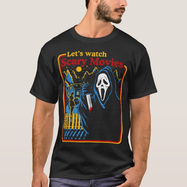Halloween Lets bevakar Scary Horror Movies Ghost S T Shirt (Framsida)