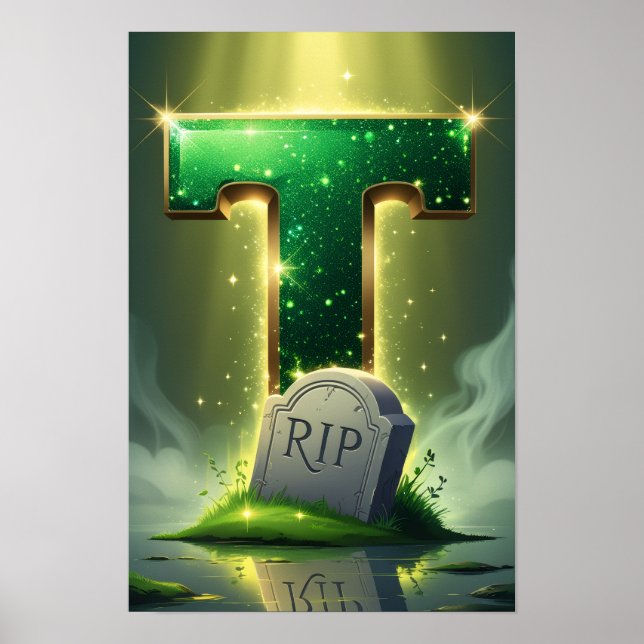 Halloween Letter T Poster | Childrens Wall Art (Framsidan)