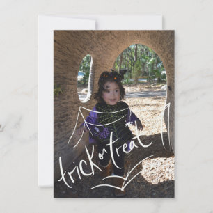 Halloween Lettering Spider Photo Card Julkort