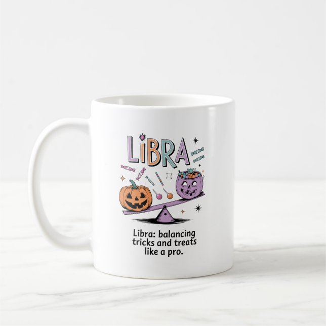 Halloween Libra Zodiac Funny Quote Kaffemugg (Vänster)