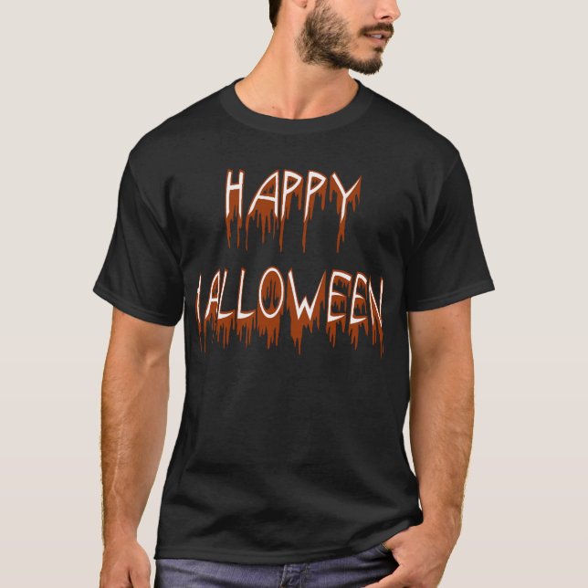 Halloween lider av text t shirt (Framsida)