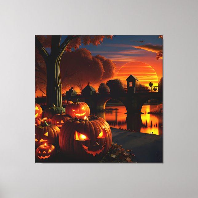 Halloween liggande canvastryck (Framsida)