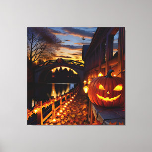 Halloween liggande fyra canvastryck