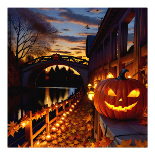 Halloween liggande fyra fototryck