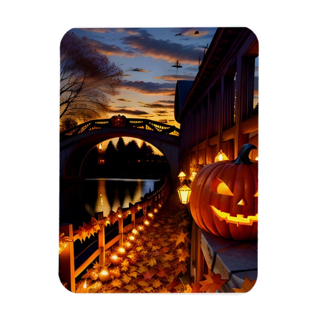 Halloween liggande fyra magnet (Vertikal)