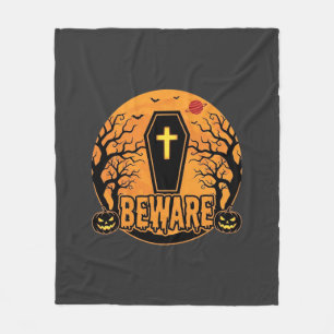Halloween-lik Kista Skräcklig Pumpa Skräckdesign_1 Fleecefilt