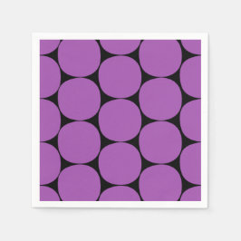 Halloween Lila and Black Mod Dots Mönster Pappersservett