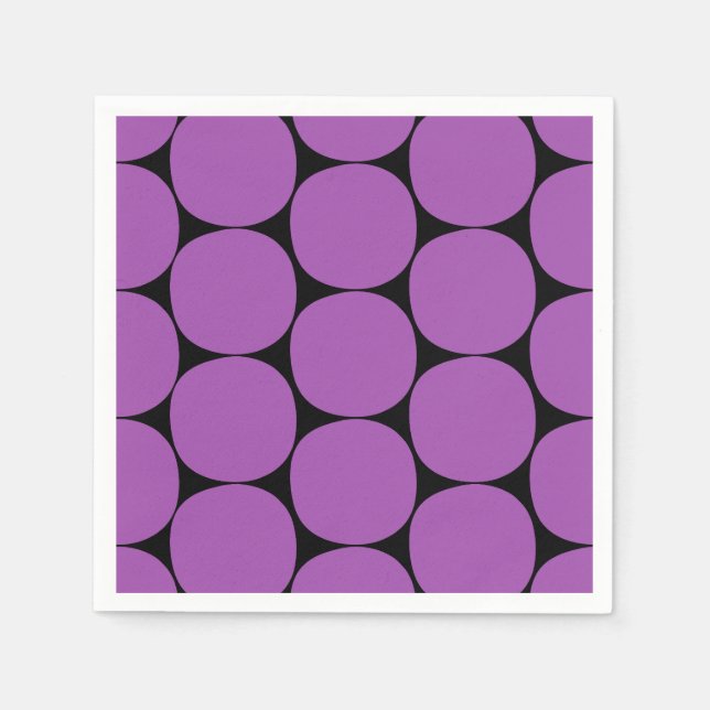 Halloween Lila and Black Mod Dots Mönster Pappersservett (Framsidan)