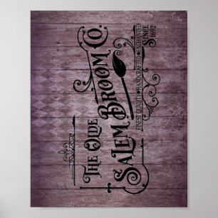 Halloween Lila Grunge Gothic Salem Broom Company Poster
