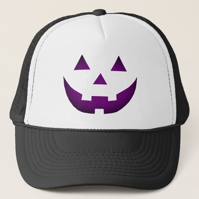 Halloween lila gult Jack o lantern Keps (Framsida)