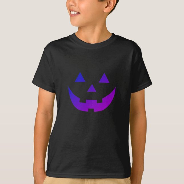 Halloween lila Jack o lantern pumkin-barn T Shirt (Framsida)