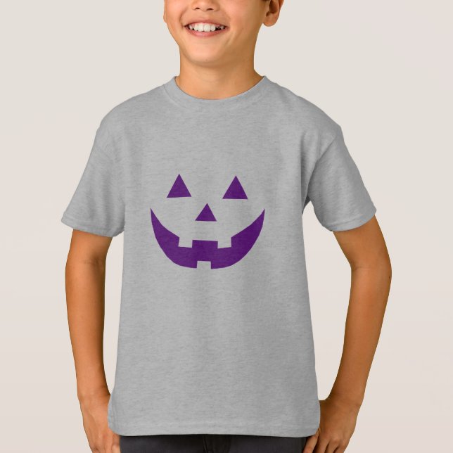 Halloween lila Jack o lantern pumkin-barn T Shirt (Framsida)