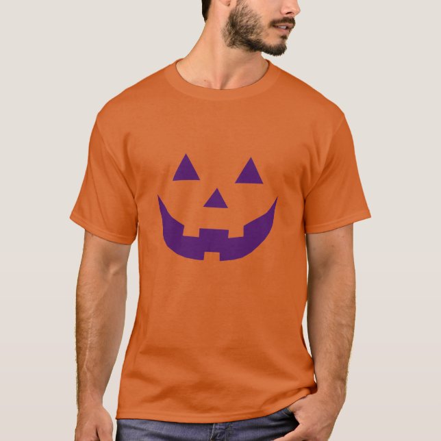Halloween lila Jack o lantern pumpkindräkt T Shirt (Framsida)