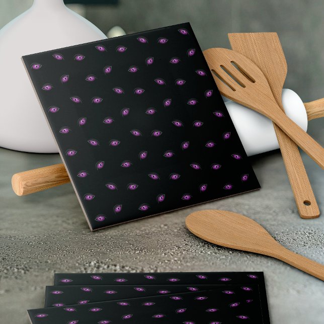 Halloween, Lila Ögon, Bus eller godis, Boo Kakelplatta (Skapare uppladdad)