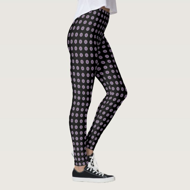 Halloween Lila Polka Dot Öga Leggings (Höger)