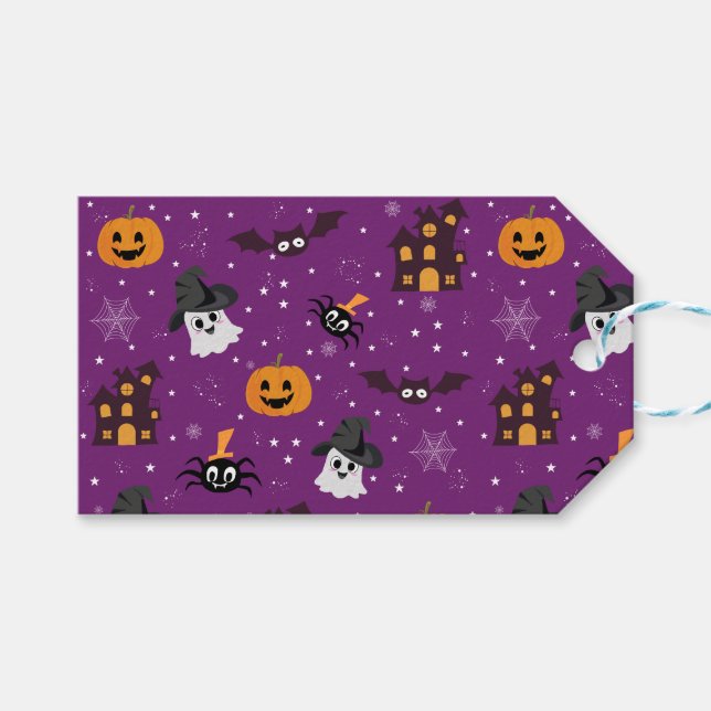 Halloween lila  presentetikett (Framsidan (Horisontell))