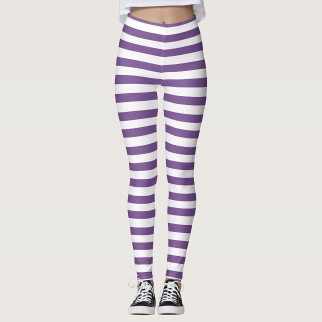 Halloween Lila, vita Rand Leggings (Framsida)