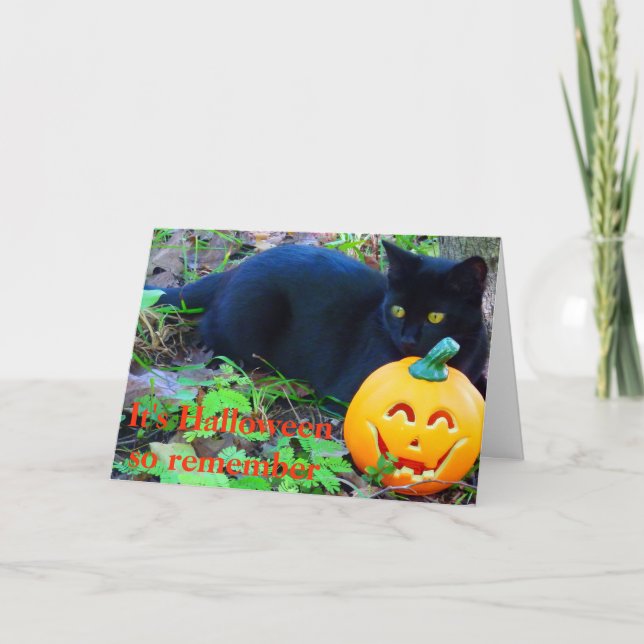 Halloween Lil'Blackie Helgkort (Framsida)