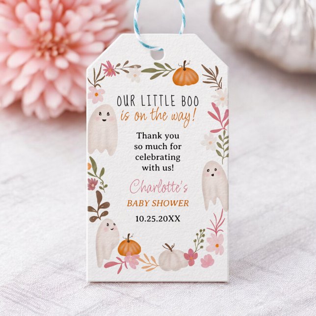 Halloween lilla boo Spöken Cute babydusch Presentetikett (Halloween little boo Ghosts Cute baby shower Gift Tags)