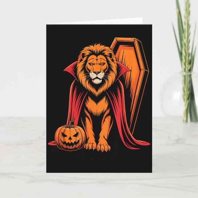 Halloween Lion Coffin Lions  Kort (Framsida)